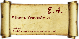 Elbert Annamária névjegykártya